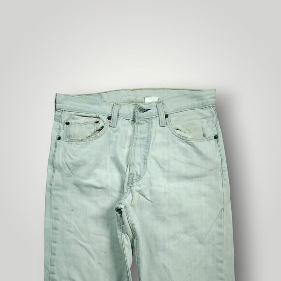 Levi's 501xx Jeans Mens 31x32 Y2K Straight Leg Button Fly Bleached Thrashed - Picture 3 of 9